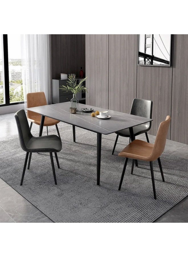 LHFHOMT 5-Pieces Dining Sets, 1 Piece Rectangular Table With with 4 Chairs Modern Design Furniture for Home, Dining Room, Cafeteria - Image 1
